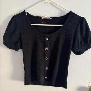 Chic Black Button-Up Top